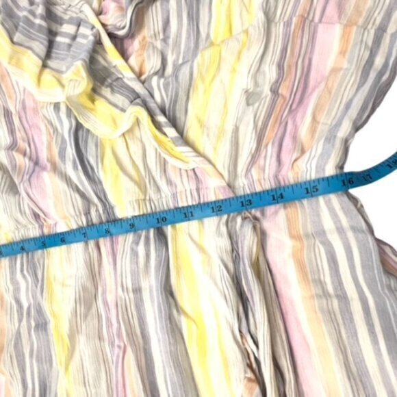 Lauren Conrad Dress Size XL Pastel Sleeveless Faux Wrap Lined Belted Summer EUC - Picture 14 of 16